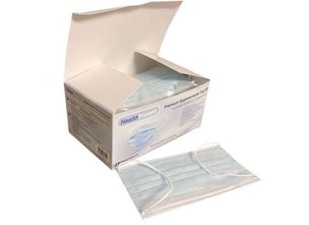 Hygienemaske Typ IIR HealthProtect, Packung à 50 Stück, Vliesstoff 